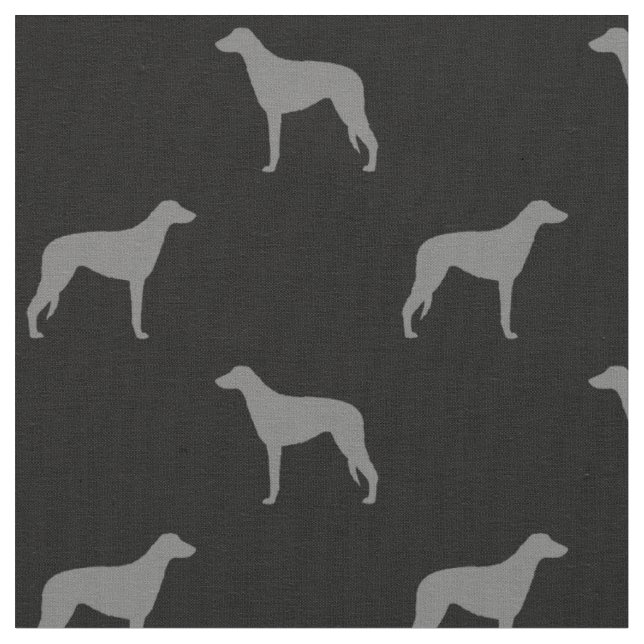 Scottish Deerhound Silhouetten Grau und Black Stoff (Nahaufnahme)