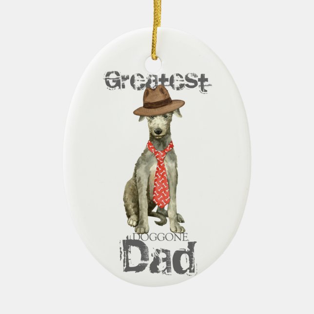 Scottish Deerhound Vater Keramik Ornament (Vorne)