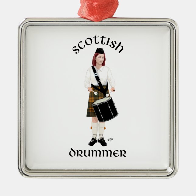 Scottish Drummer - Butterscotch Silbernes Ornament (Vorne)
