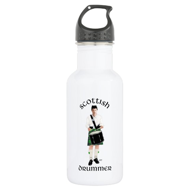 Scottish Drummer - Green Kilt Edelstahlflasche (Vorderseite)