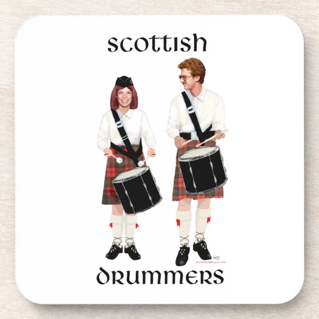 Scottish Drummers Getränkeuntersetzer (Vorderseite)