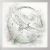 Scottish Eagle Castle Tartan Circle Art Poster