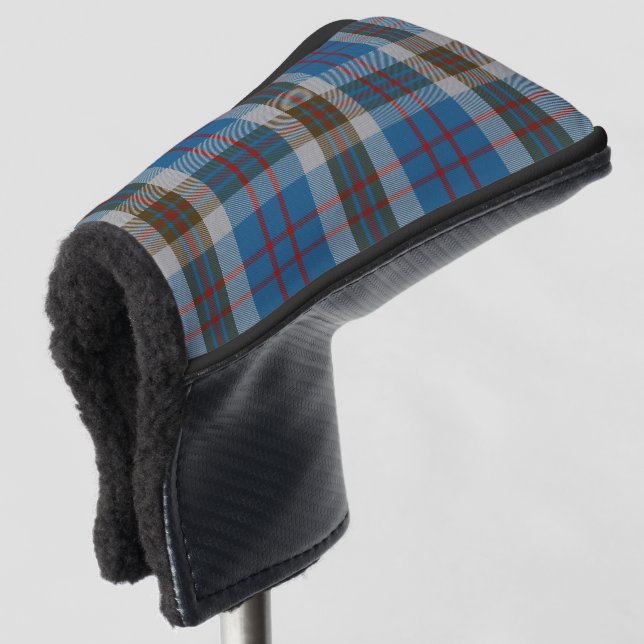 Scottish färbt Clan Thompson blauer und grauer Golf Headcover (3/4 Vorderseite)