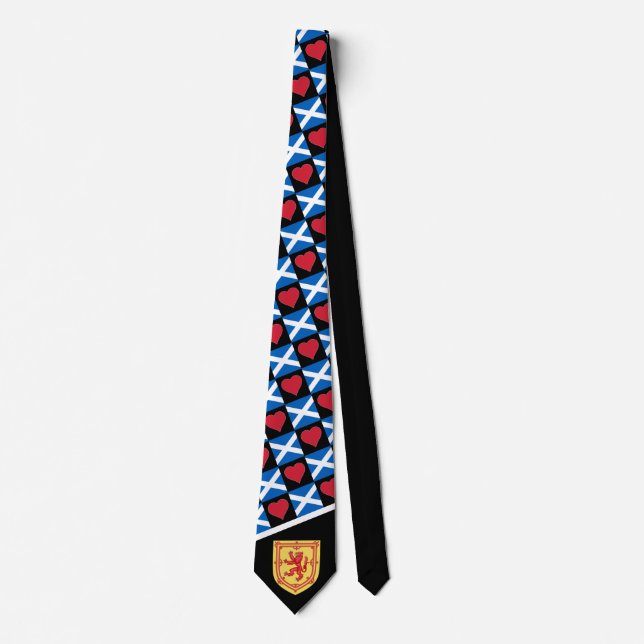 Scottish Flag Heart & Coat of Arms Scotland Pride Krawatte (Vorderseite)