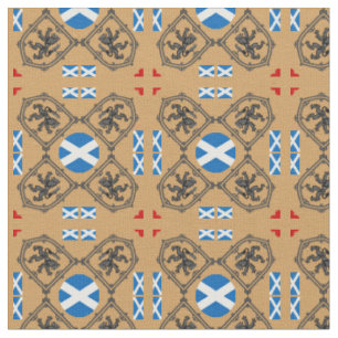 Scottish Flag & Lion, Fashion Hearts/Schottland Stoff
