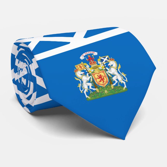 Scottish Flag & Royal Coat of Arms, Schottland Krawatte (Gerollt)