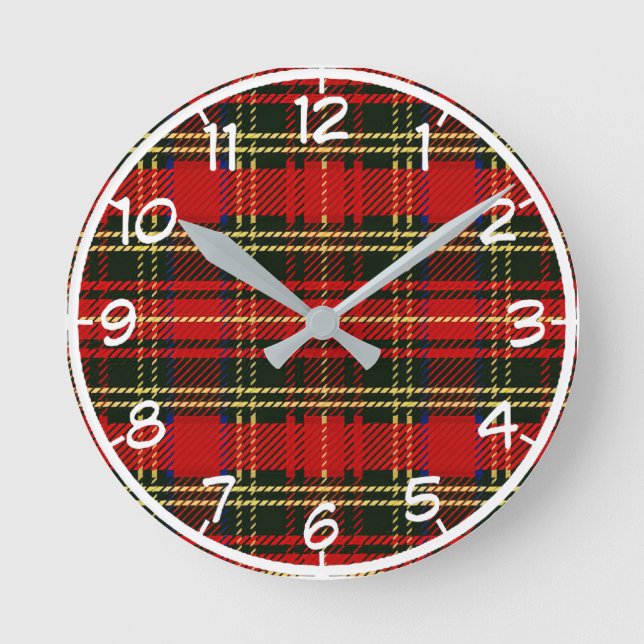 Scottish Flannel Runde Wanduhr (Vorderseite)