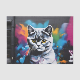 Scottish Fold Art Vibrant Seidenpapier