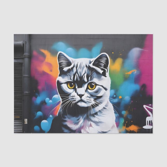 Scottish Fold Art Vibrant Seidenpapier (Vorderseite)