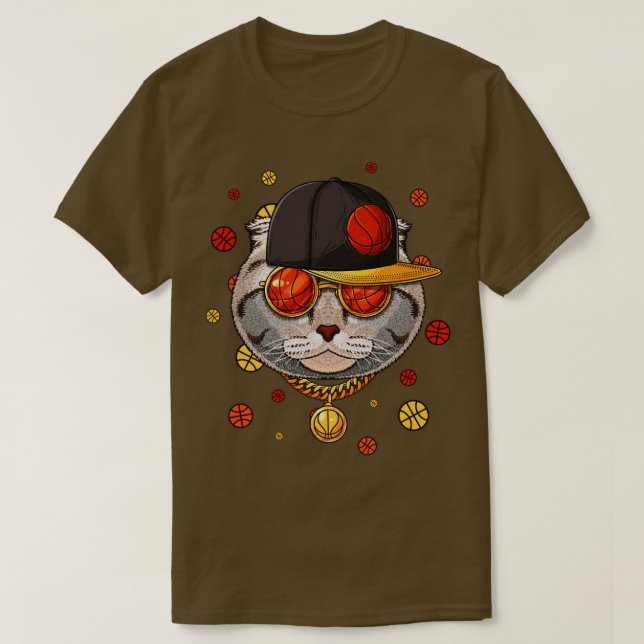 Scottish Fold Basketball Bball Bball Bball Basketb T-Shirt (Design vorne)