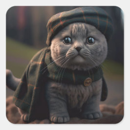 Scottish Fold Cat in einem Scottish Hat Sticker