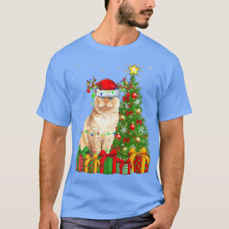 Scottish Fold Cat Lighting Xmas Tree Scottish Fold T-Shirt