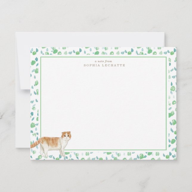 Scottish Fold Cat Personalisiert Stationery Mitteilungskarte (Vorderseite)