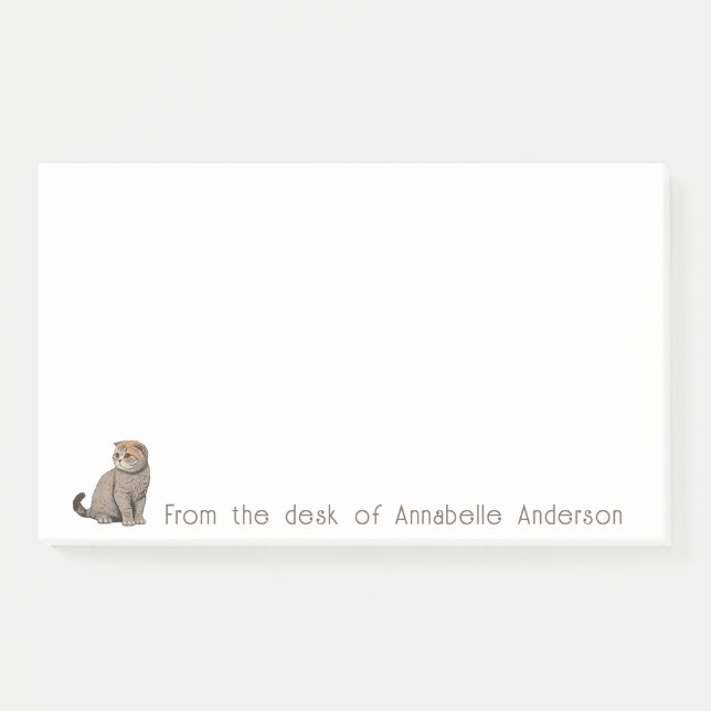 Scottish Fold Cat Personalize Notes Post-it Klebezettel (Vorderseite)