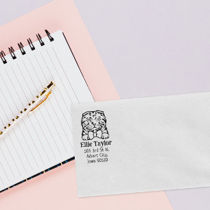 Scottish Fold Cat Rücksendeadresse Gummistempel