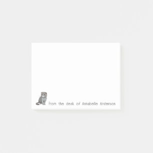 Scottish Fold Gray Cat Personalize Notes Post-it Klebezettel
