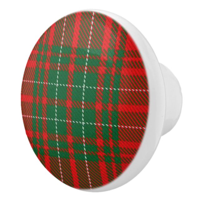 Scottish Grandeur Clan Cumming Red Tartan Kariert Keramikknauf (Rechts)