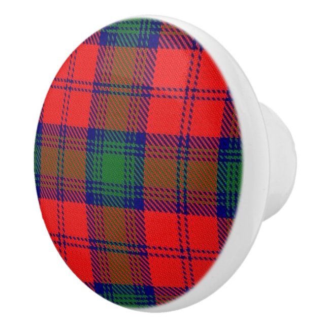 Scottish Grandeur Clan Lindsay Tartan Kariert Keramikknauf (Rechts)