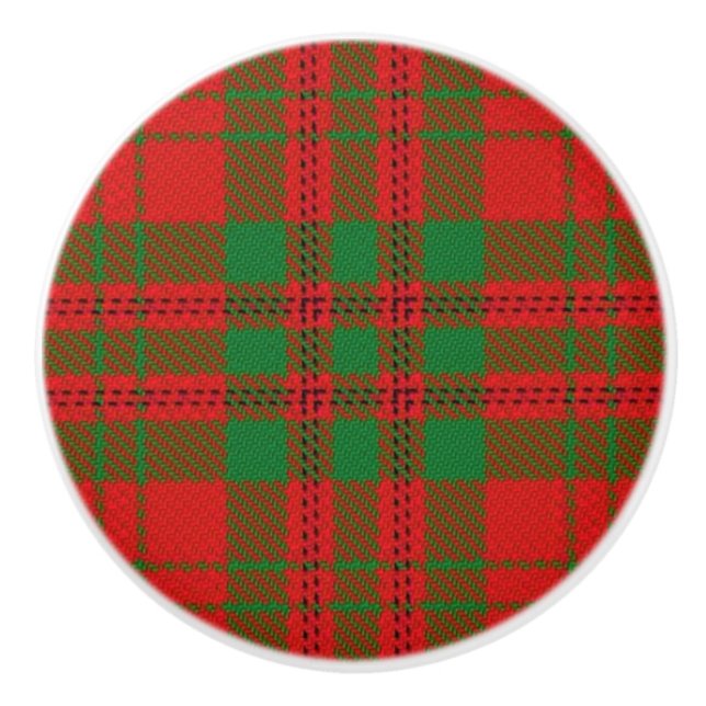 Scottish Grandeur Clan Livingstone Tartan Kariert Keramikknauf (Vorderseite)