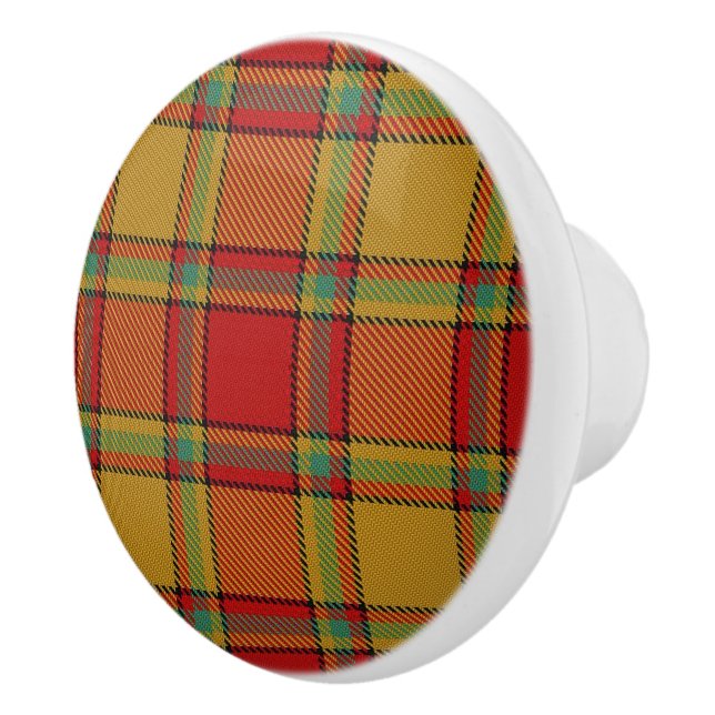 Scottish Grandeur Clan Scrymgeour Tartan Kariert Keramikknauf (Rechts)