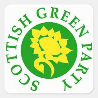 Scottish Green Party Old Logo Quadratischer Aufkleber