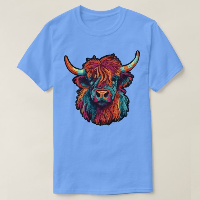 Scottish Hairy Highland Cow T-Shirt (Design vorne)