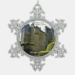 Scottish Henderson Clans Fordell Castle Schneeflocken Zinn-Ornament