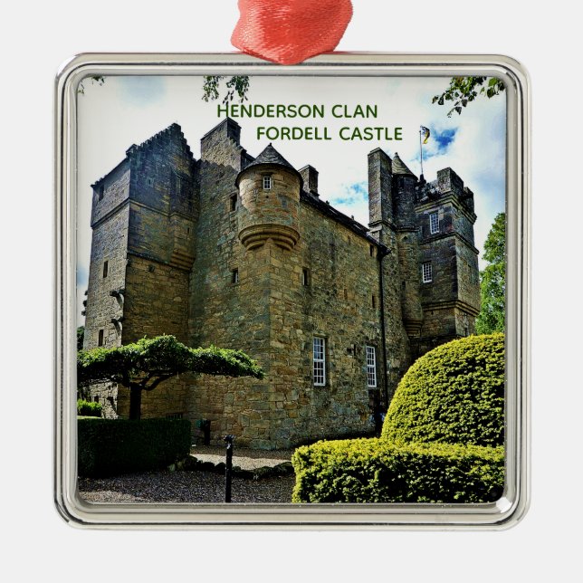 Scottish Henderson Clans Fordell Castle Xmas Ornament Aus Metall (Vorne)