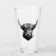 Scottish Highland Bull Glass Tumbler