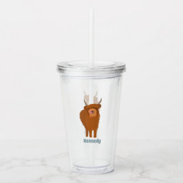 Scottish Highland Cattle Cow Graphic Personalisier Acryltrinkbecher