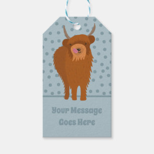 Scottish Highland Cattle Cow Graphic Personalisier Geschenkanhänger