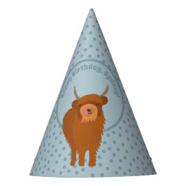 Scottish Highland Cattle Cow Graphic Personalisier Partyhütchen