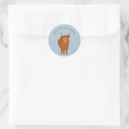 Scottish Highland Cattle Cow Graphic Personalisier Runder Aufkleber