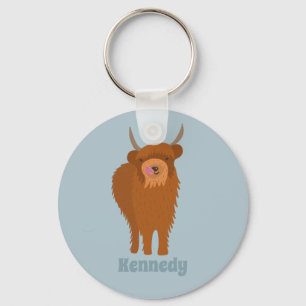 Scottish Highland Cattle Cow Graphic Personalisier Schlüsselanhänger