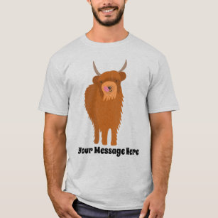 Scottish Highland Cattle Cow Graphic Personalisier T-Shirt
