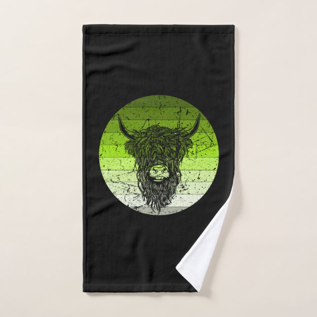 Scottish Highland Cattle Retro (Serviette à main)