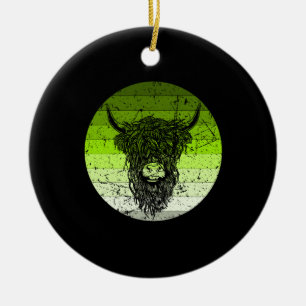 Scottish Highland Cattle Retro Keramik Ornament