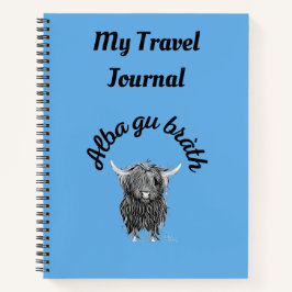 Scottish Highland Coo Travel Journal Spiral Notizbuch