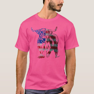 Scottish Highland Cow America Usa Flag Bauer High T-Shirt