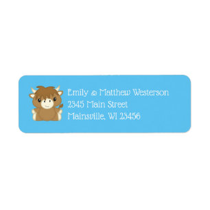 Scottish Highland Cow Baby Shower Blue