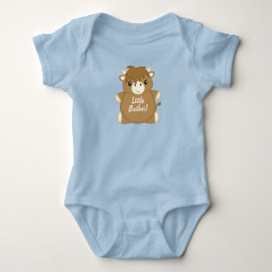 Scottish Highland Cow Baby Shower Blue Strampler