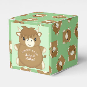Scottish Highland Cow Baby Shower Geschenkschachtel