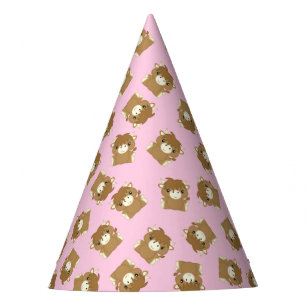 Scottish Highland Cow Birthday Party Pink Partyhütchen