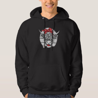 Scottish Highland Cow Cattle Hairy Cow Flowers Wom Hoodie