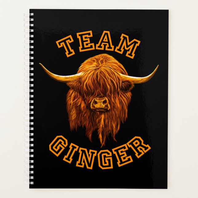 Scottish Highland Cow Celebrates Team Ginger Planer (Vorderseite)