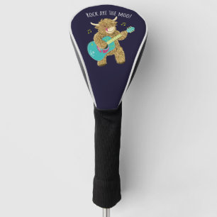Scottish Highland Cow Gitarrist Rock Aye The Moo! Golf Headcover