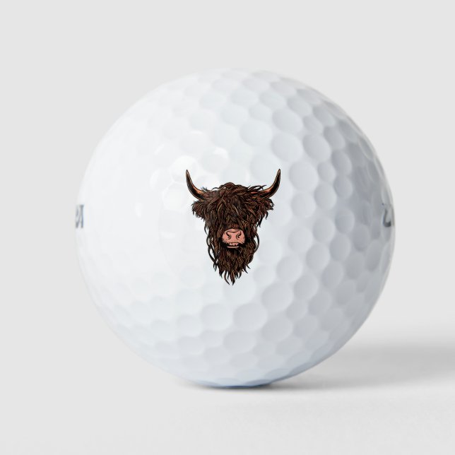 Scottish Highland Cow Golfball (Vorderseite)