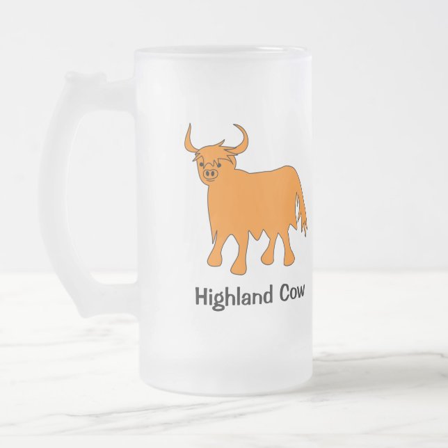 Scottish Highland Cow mattierte Tasse (Links)