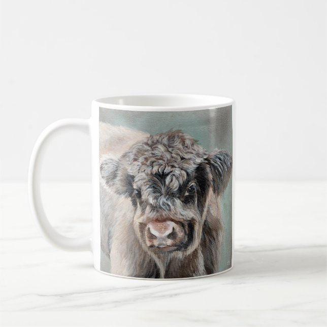 Scottish Highland Cow on Green Kaffeetasse (Links)