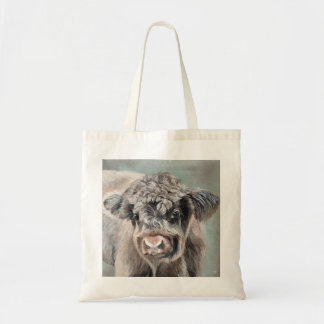 Scottish Highland Cow on Green Tragetasche